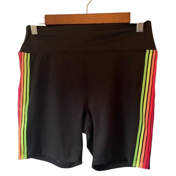 VICTORIA'S Secret Pink Women's Med Ultimate Classic Colorful Rainbow Bike Shorts - Picture 2 of 8